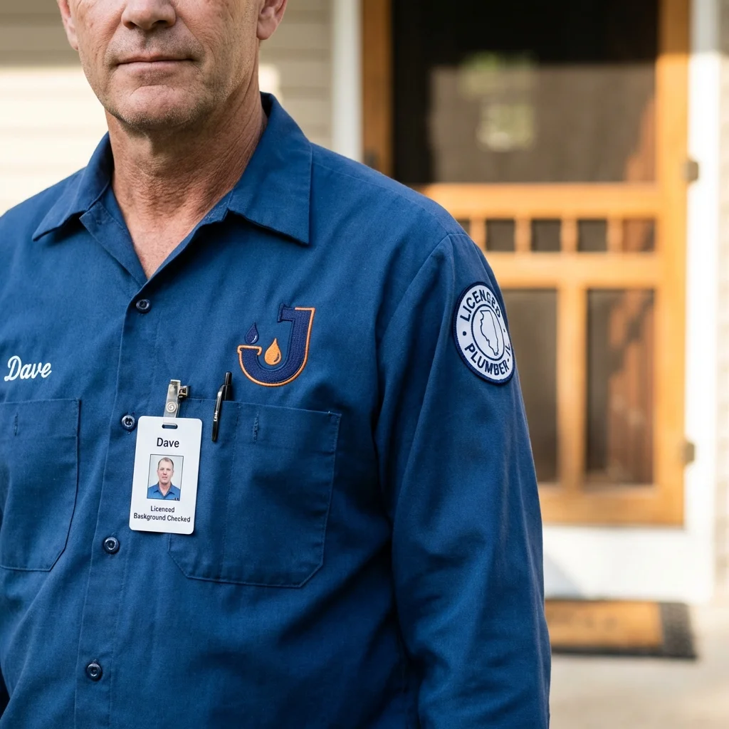 Licensed plumber showing ID badge in Carefree, AZ