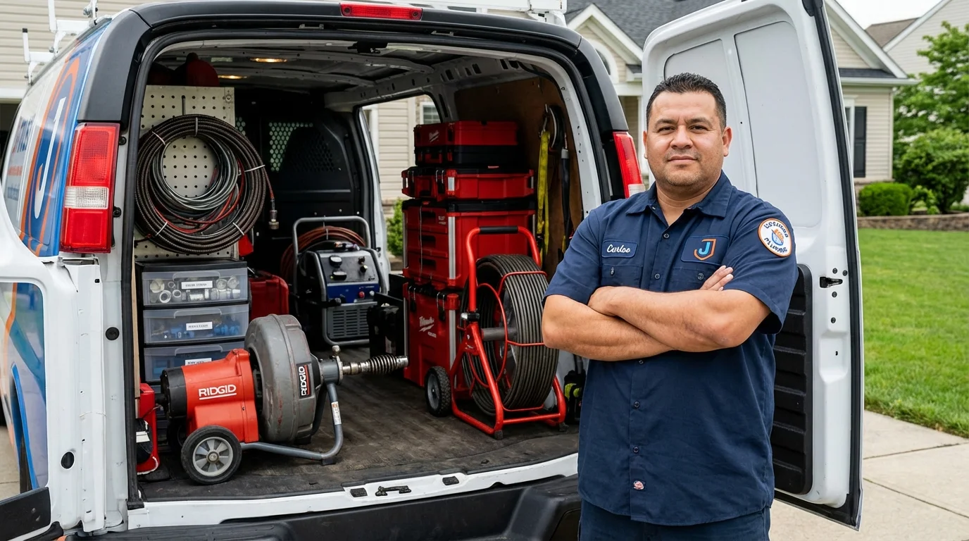 Professional drain cleaning equipment and Johns Plumbing LLC plumber in Carefree