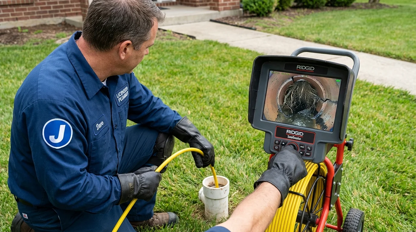 Sewer camera inspection being performed by Johns Plumbing LLC in Carefree