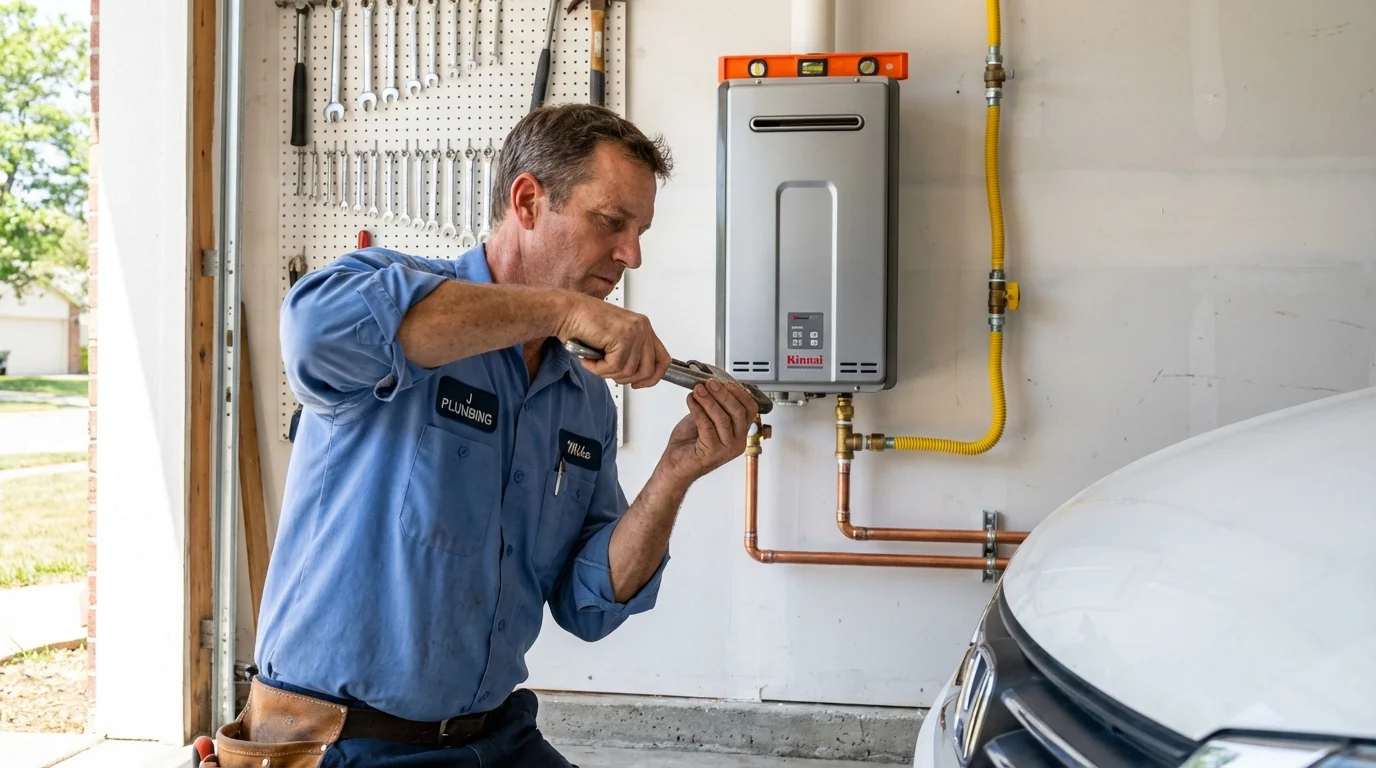 Tankless water heater installation by a Johns Plumbing LLC plumber in Carefree